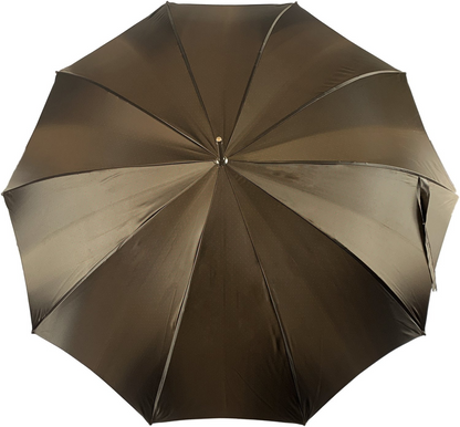 Luxury Refined Two-Tone Umbrella with Antique Crocodile Handle