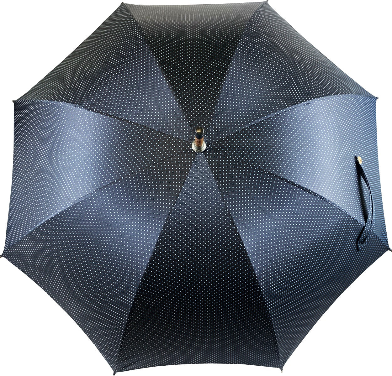 Sophisticated Double Canopy Navy Blue with Dot Pattern Men’s Umbrella