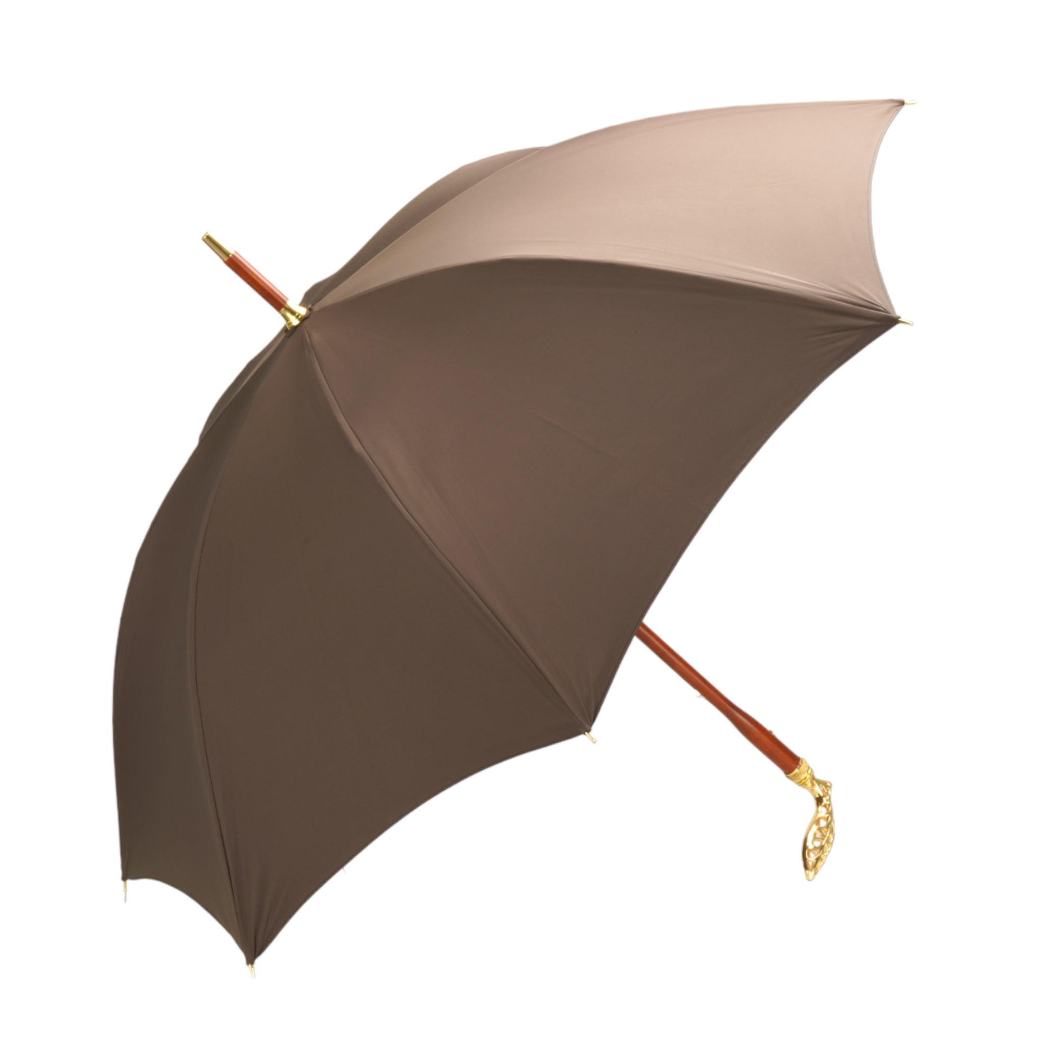 Distinguished Double-Canopy Umbrella with a 24K Goldplated Handle