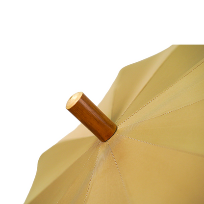 Refined Cream Umbrella with Artisan Horse Handle and Gold Accents