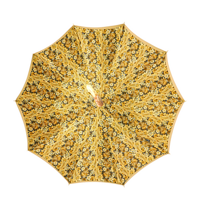 Refined Cream Umbrella with Artisan Horse Handle and Gold Accents