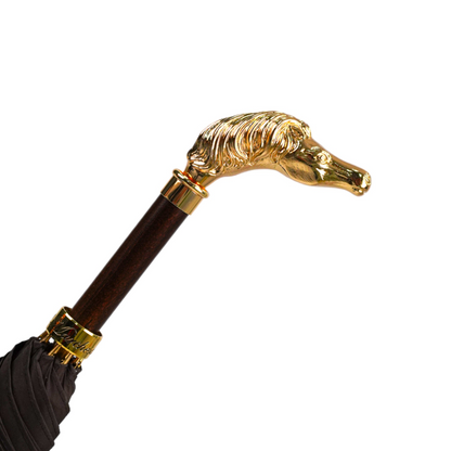 Exquisite Men's Luxury Umbrella with 24K Gold Horse Handle