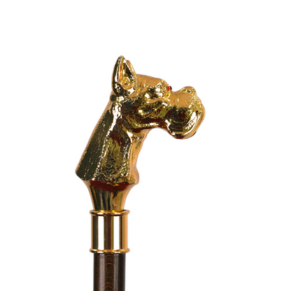 Burgundy Gentleman’s Umbrella with 24K Gold Dog-Head Handle