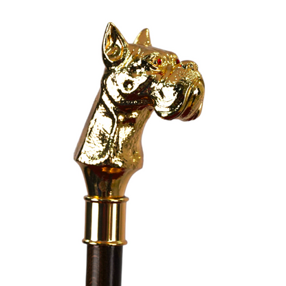 Burgundy Gentleman’s Umbrella with 24K Gold Dog-Head Handle