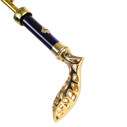 Premium Men’s Umbrella with Filigree Metal Handle and Lily Design