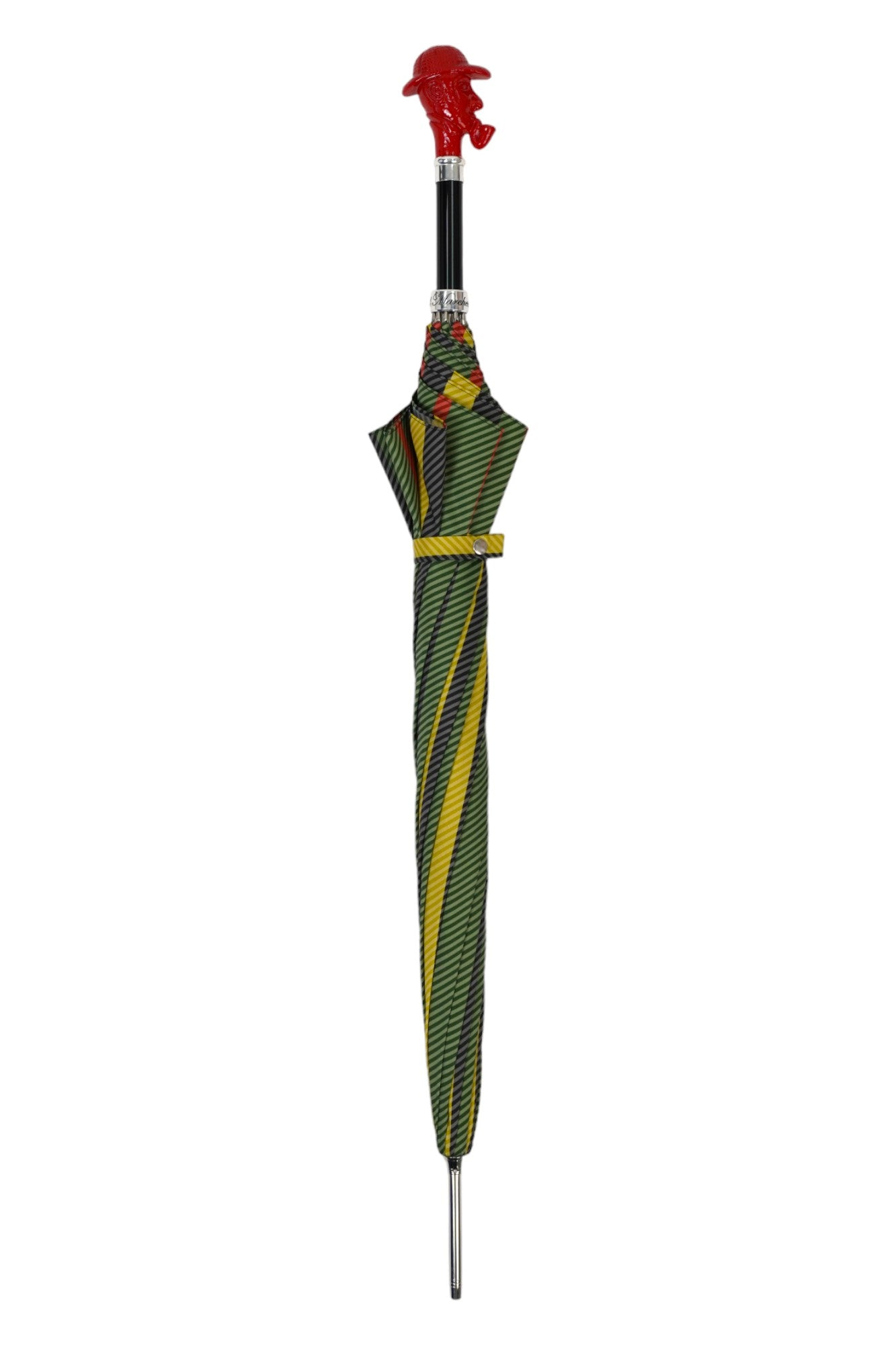 Striped Gentleman’s Umbrella with Classic Sherlock Holmes Handle
