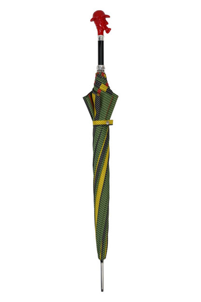 Striped Gentleman’s Umbrella with Classic Sherlock Holmes Handle