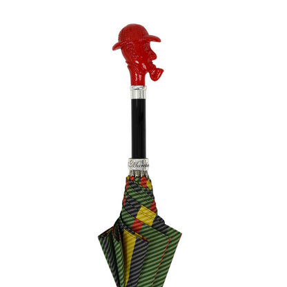 Striped Gentleman’s Umbrella with Classic Sherlock Holmes Handle