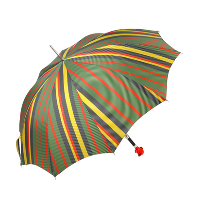 Striped Gentleman’s Umbrella with Classic Sherlock Holmes Handle