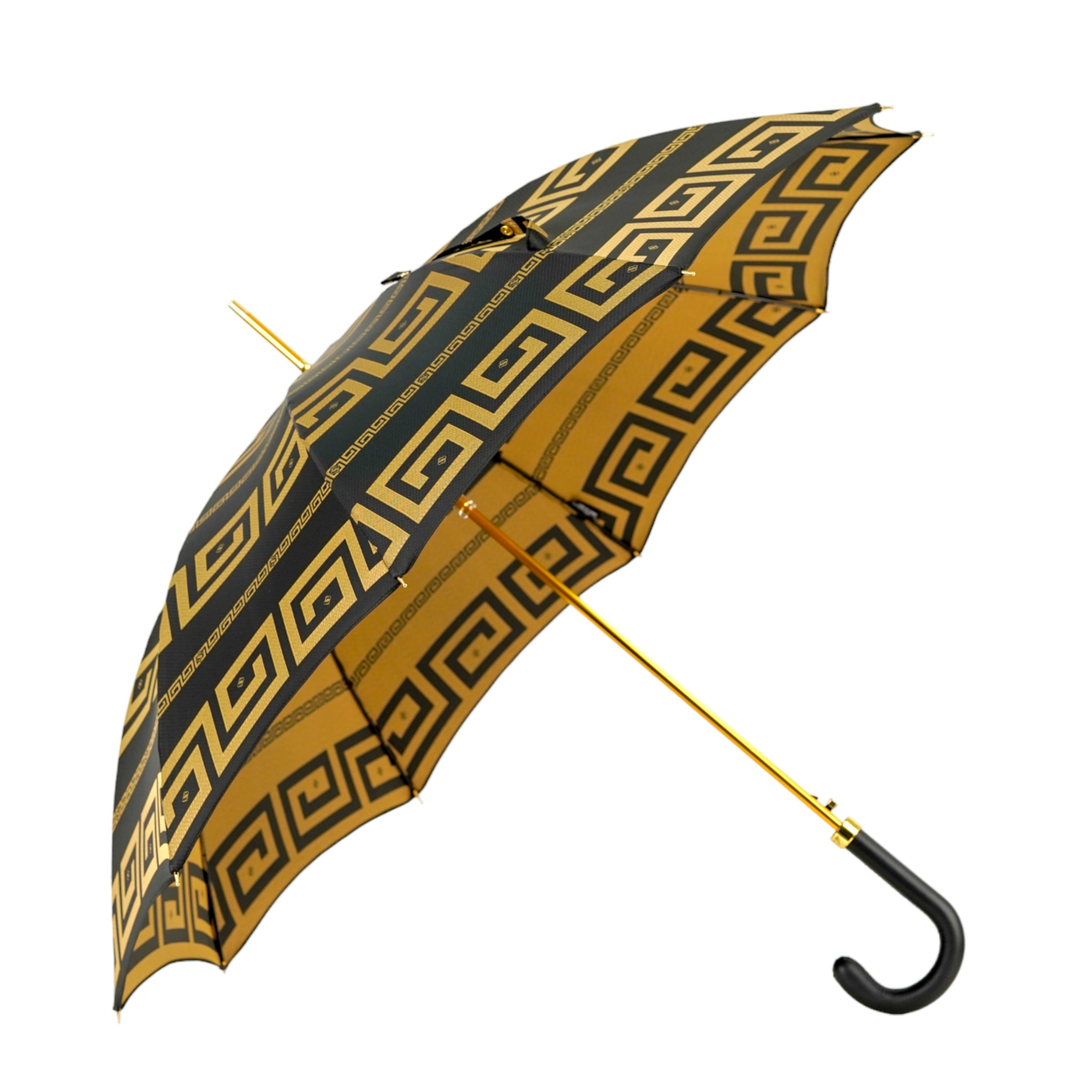Premium Italian Umbrella with Greek Design and Leather Handle
