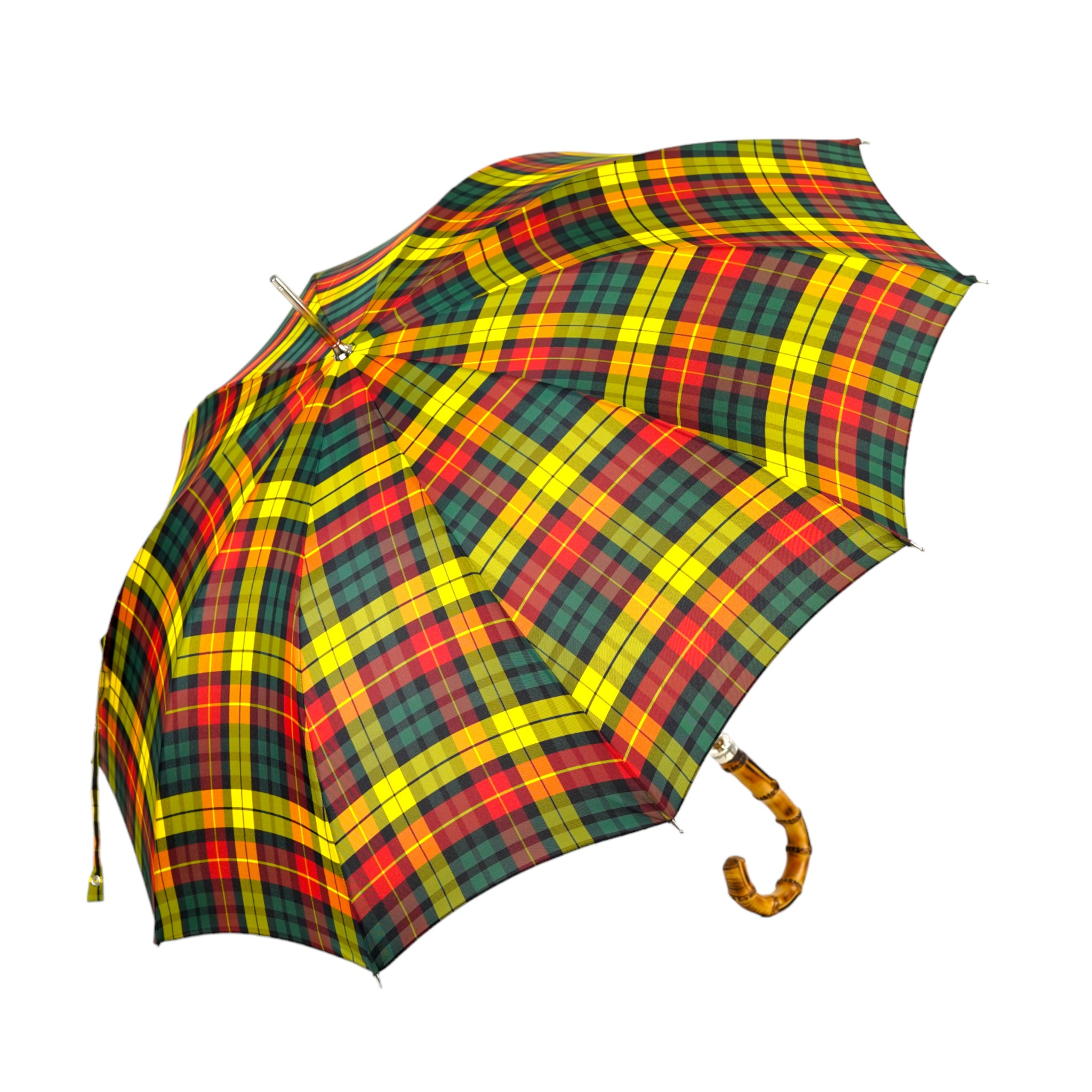 Classic Stylish Tartan Bamboo Umbrella – Italian Craftsmanship
