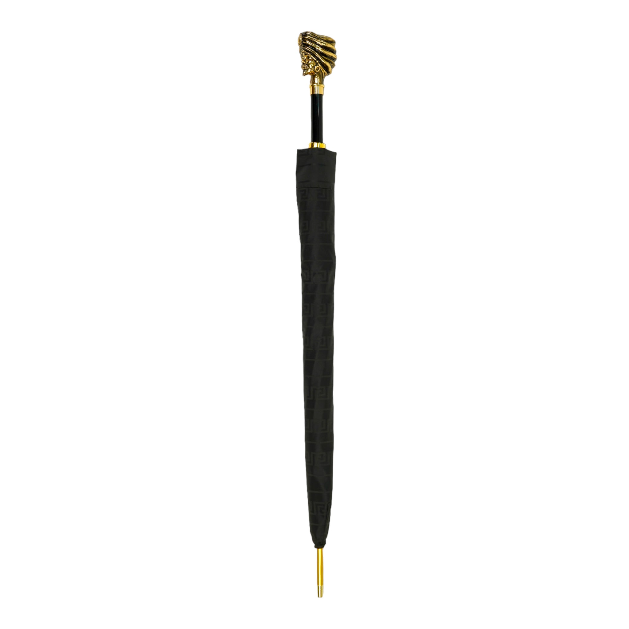 Exclusive Greek Design Gold-Plated Handle Premium Men’s Umbrella