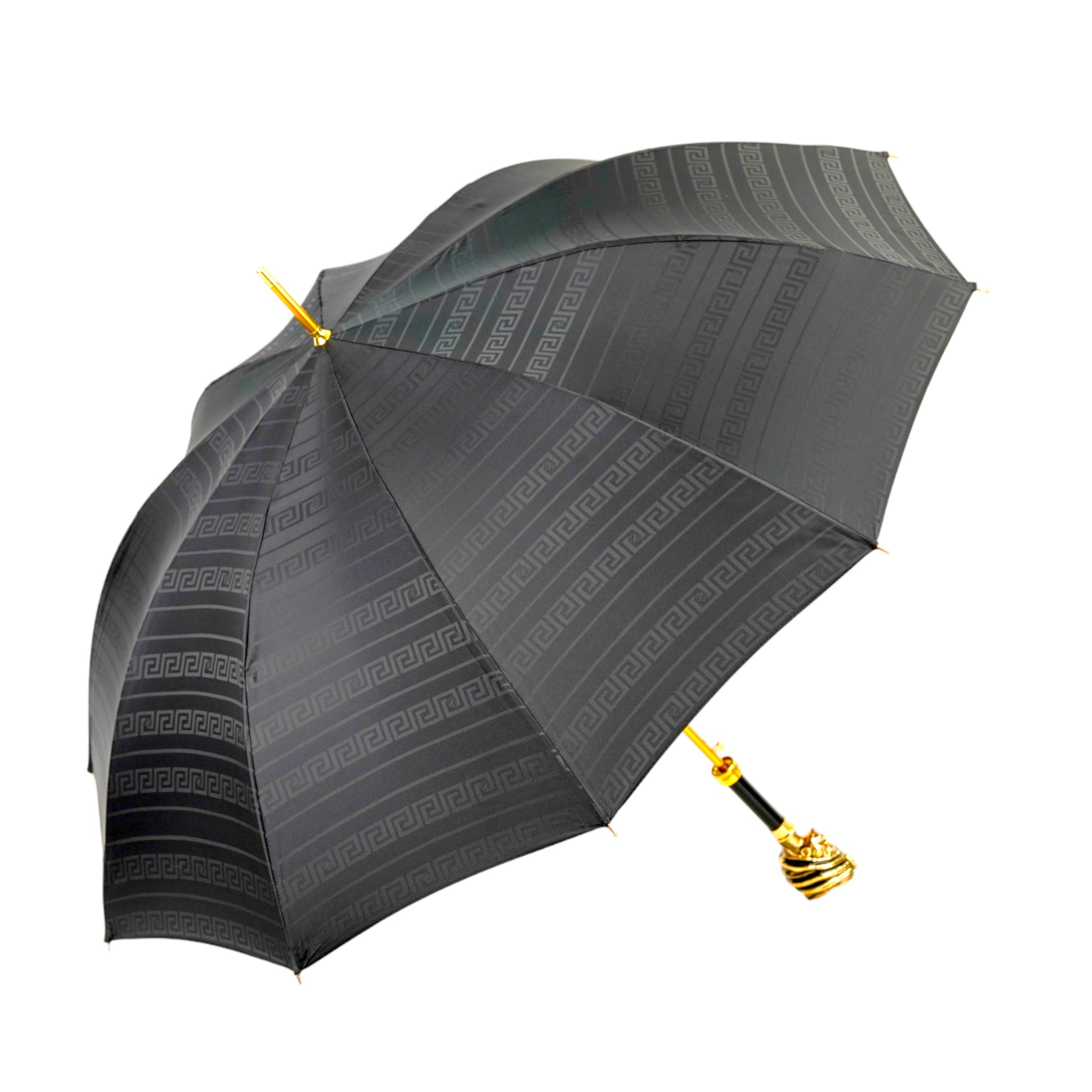 Exclusive Greek Design Gold-Plated Handle Premium Men’s Umbrella