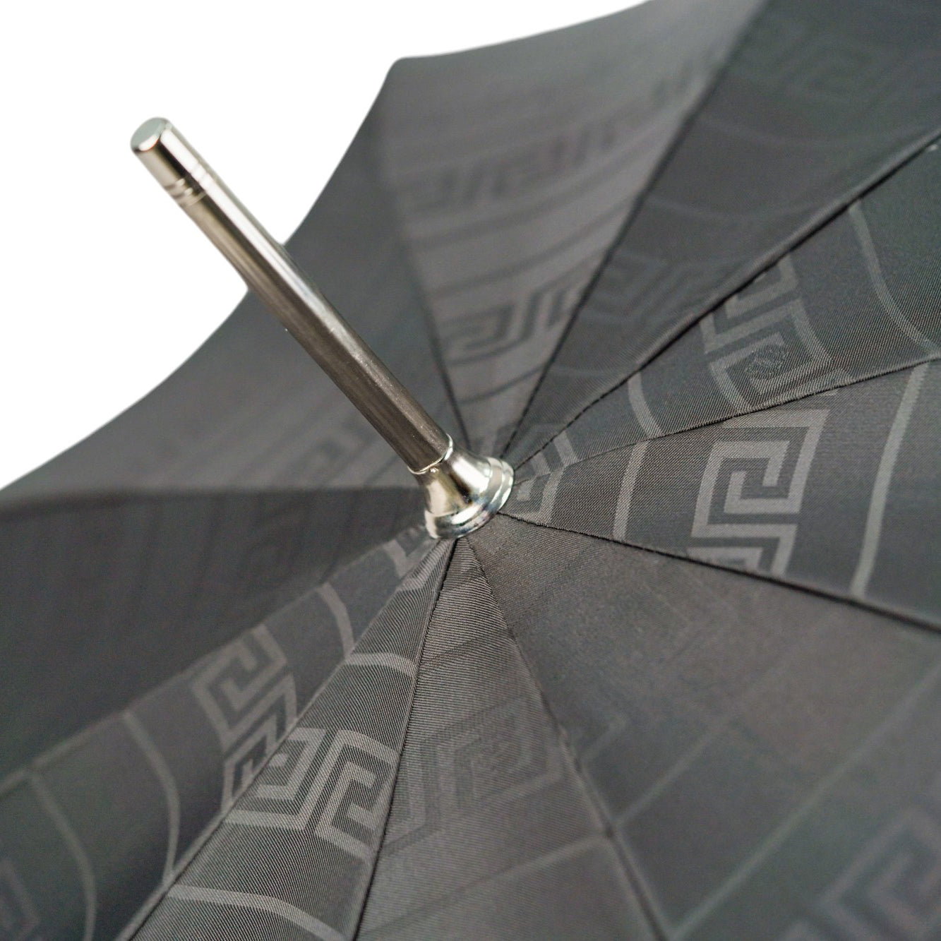 Statement Black Greek Medusa Umbrella with Silverplated 925 Handle