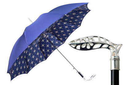 Designer Refined Men’s Umbrella with Silverplated 925 Handle