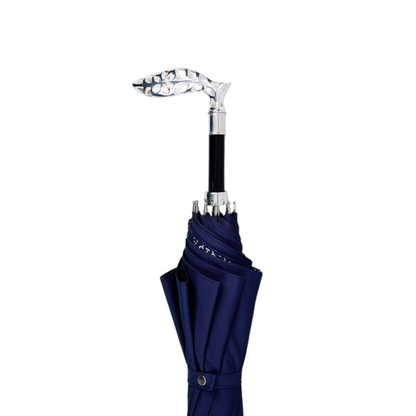 Designer Refined Men’s Umbrella with Silverplated 925 Handle