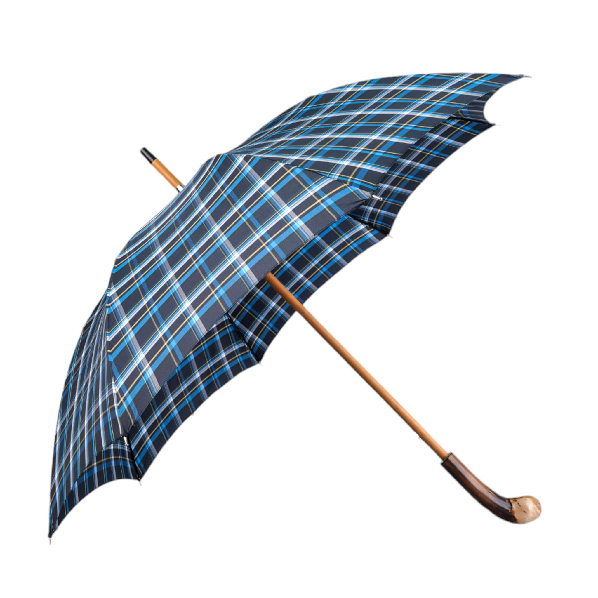 Handcrafted Designer Italian Umbrella with Natural Chestnut Root Handle