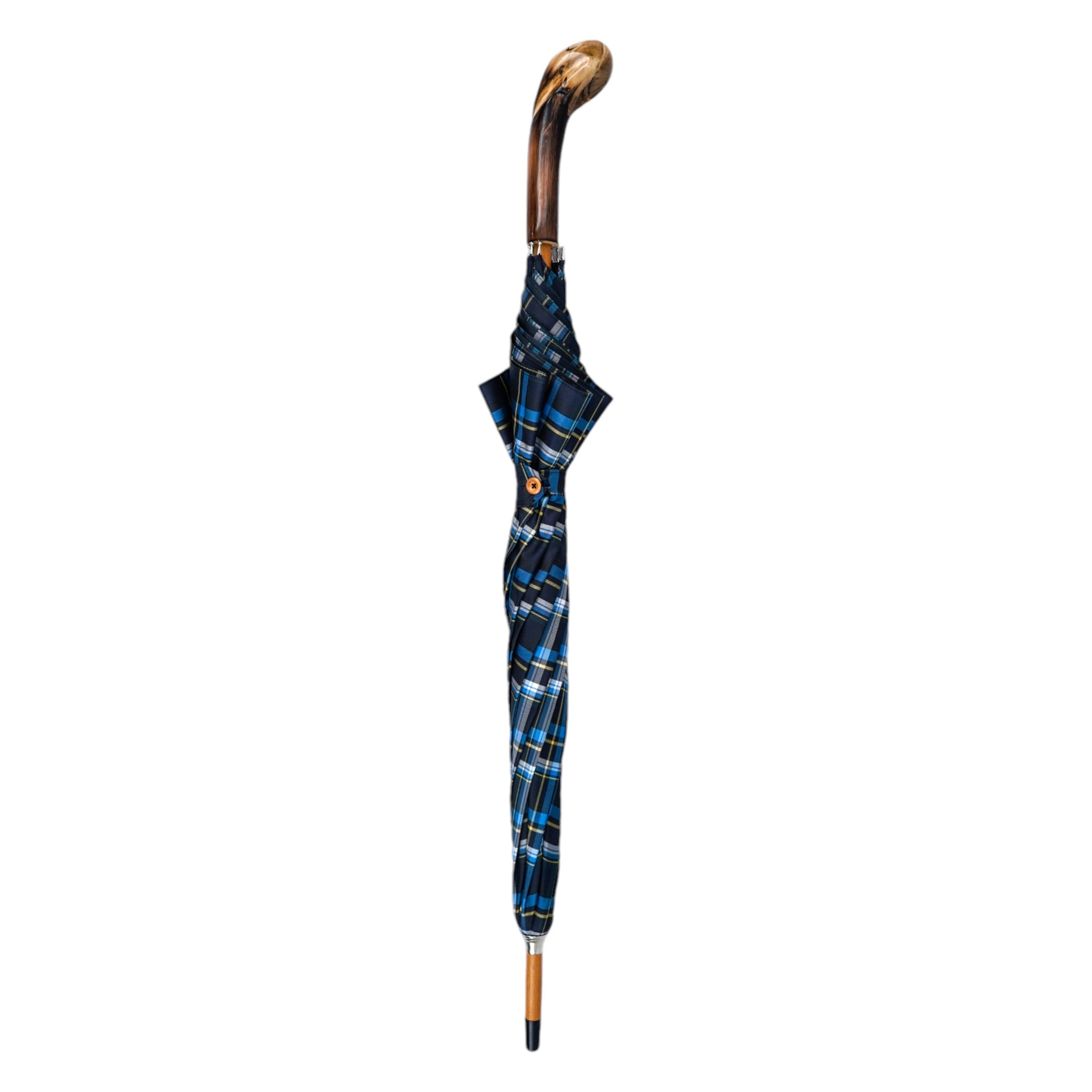 Handcrafted Designer Italian Umbrella with Natural Chestnut Root Handle
