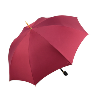 Premium Burgundy Men’s Umbrella with Artisan Skull Handle