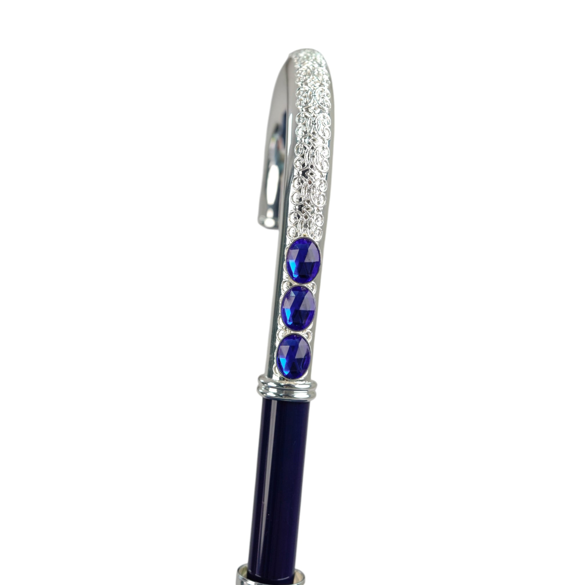 Majestic Royal Blue Men’s Umbrella with Sapphire Crystal Accents