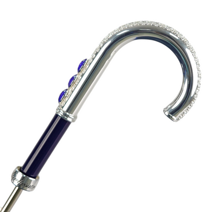 Majestic Royal Blue Men’s Umbrella with Sapphire Crystal Accents