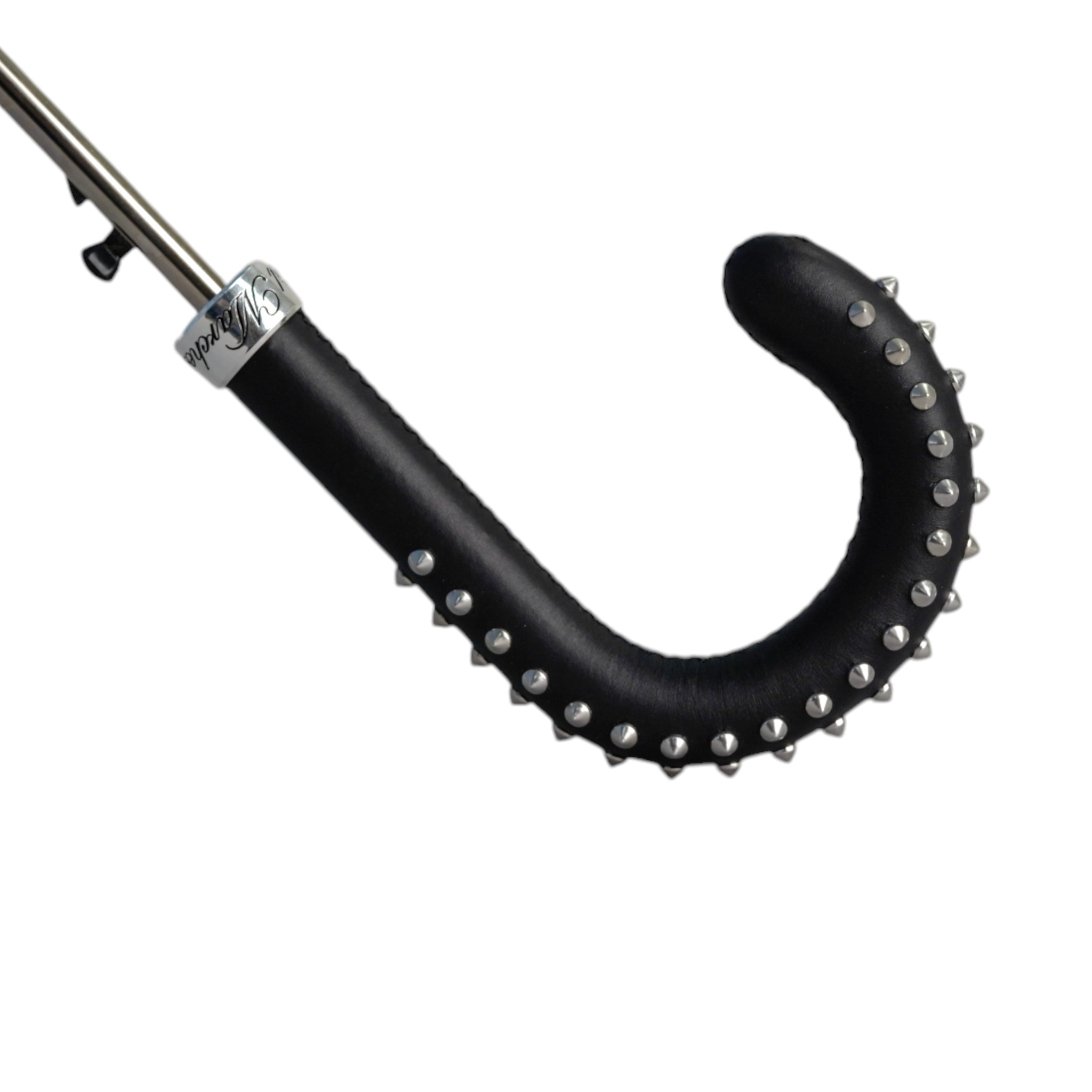 Premium Men’s Umbrella with Textured Scales and Studded Leather Handle