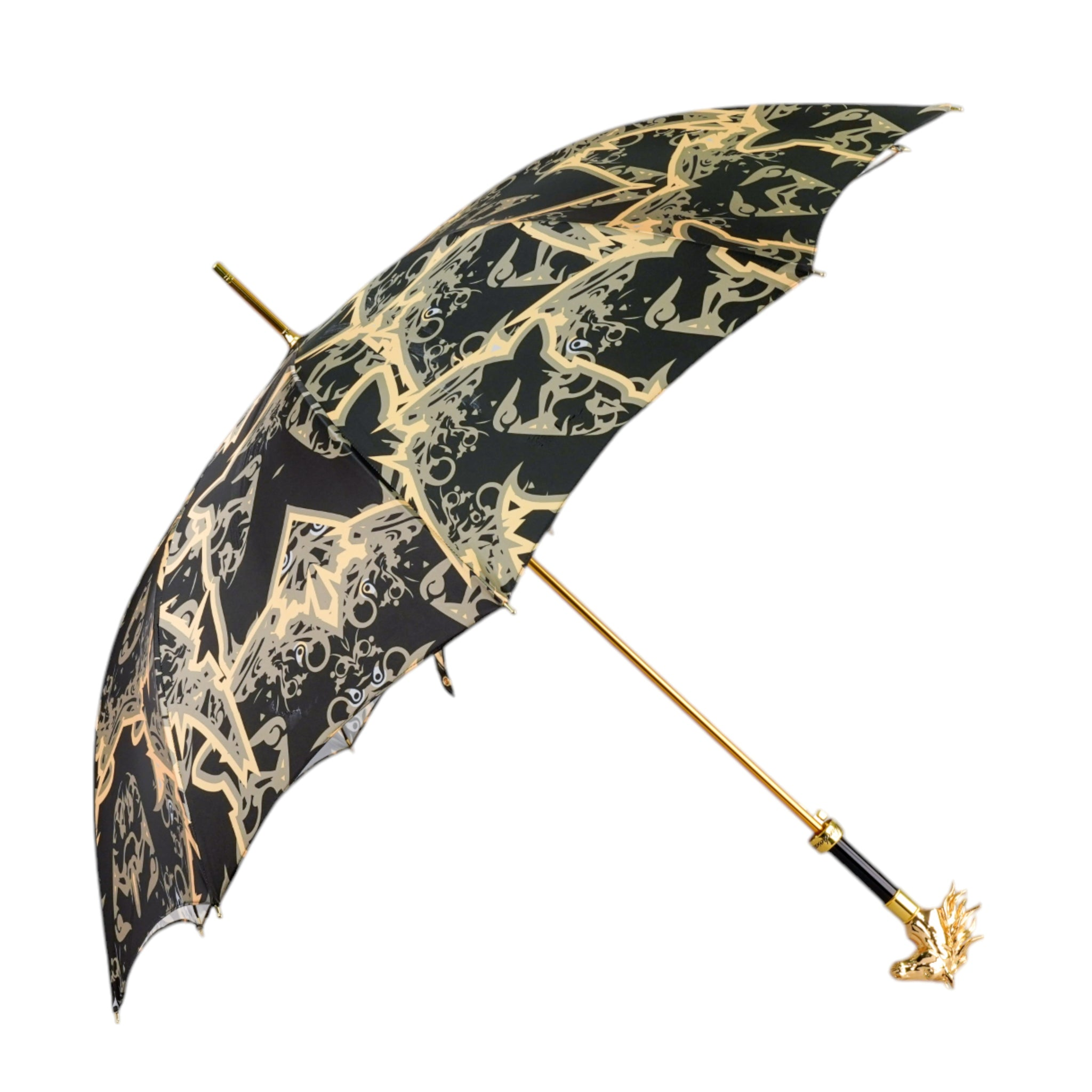 Designer Luxury Umbrella with 24K Gold Horse Head Handle
