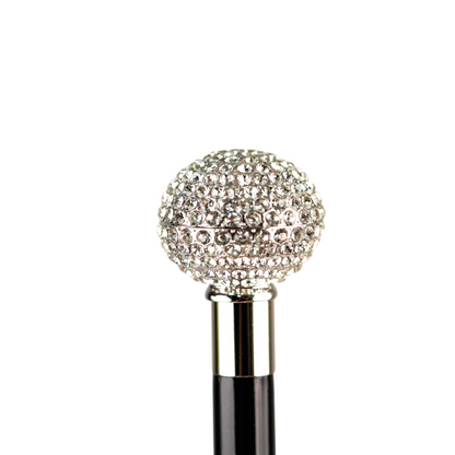 Luxury Striped Umbrella with 925 Silver and Crystal Accents