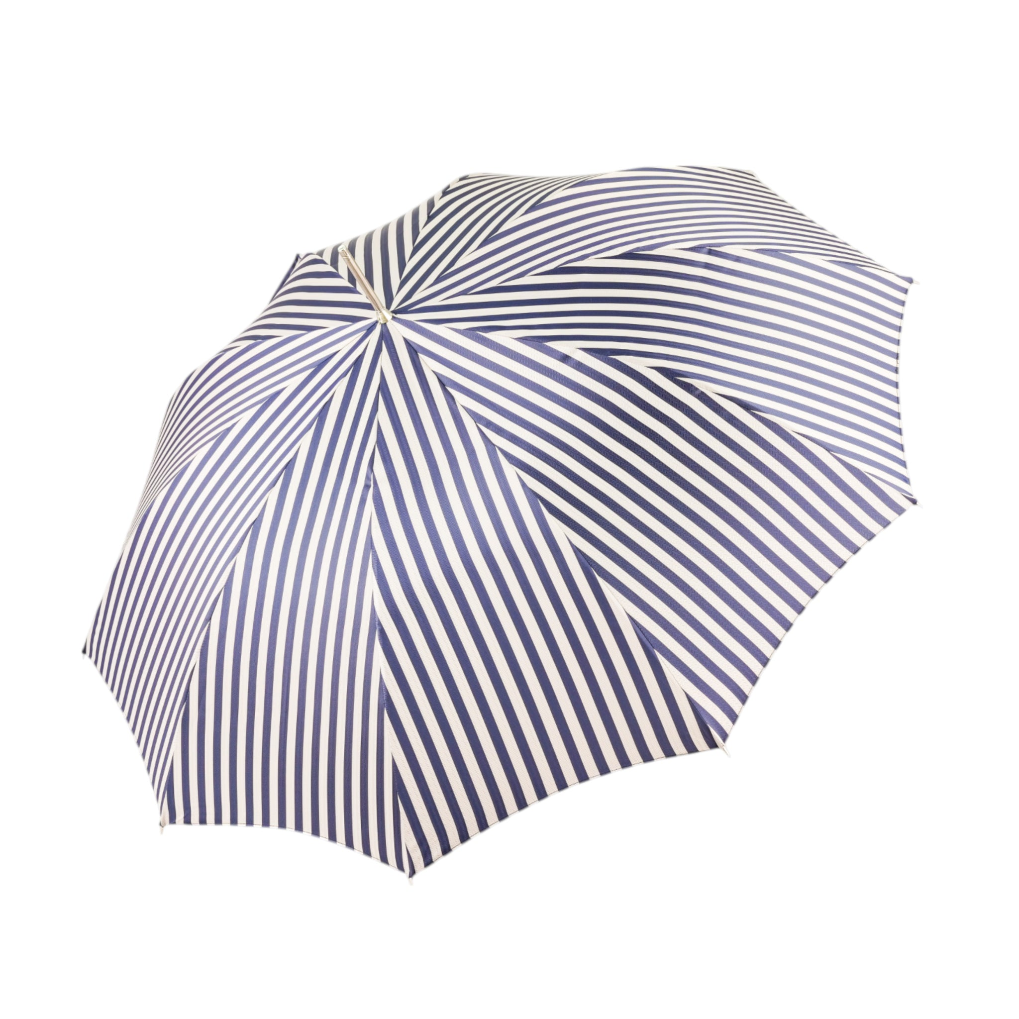Luxury Striped Umbrella with 925 Silver and Crystal Accents
