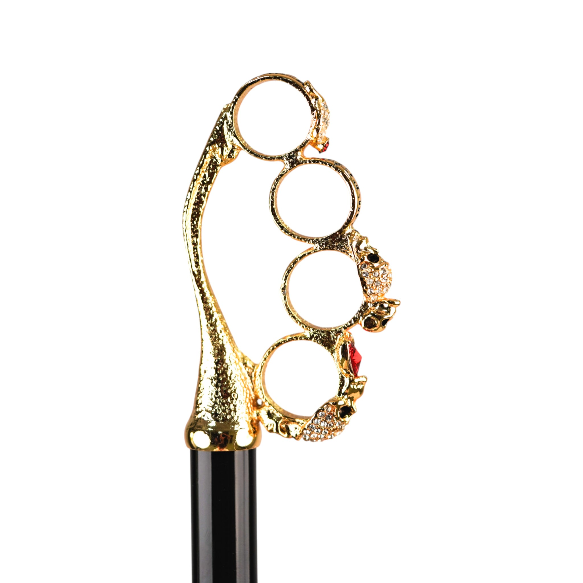 Refined Red Luxury Umbrella with 24K Gold and Crystal Handle