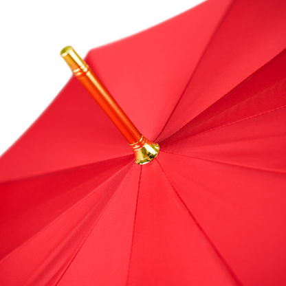 Refined Red Luxury Umbrella with 24K Gold and Crystal Handle