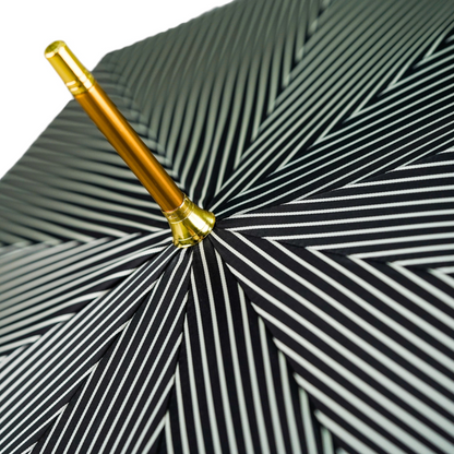 Exquisite 24K Gold Horse Handle Black Striped Gentleman’s Umbrella