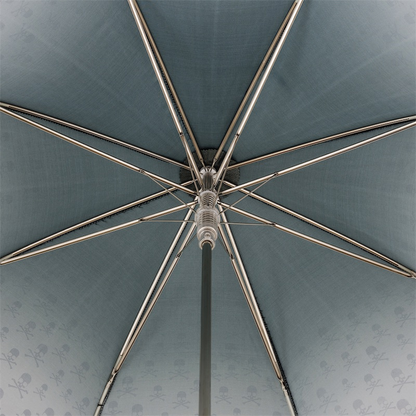 Studded Grey Skull Print Umbrella – Automatic, Acetate Handle