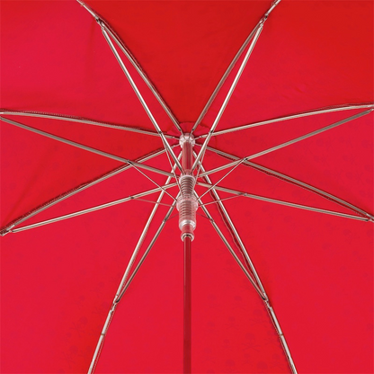 Red Umbrella with Studs and Black Skull Handle – Automatic Opening