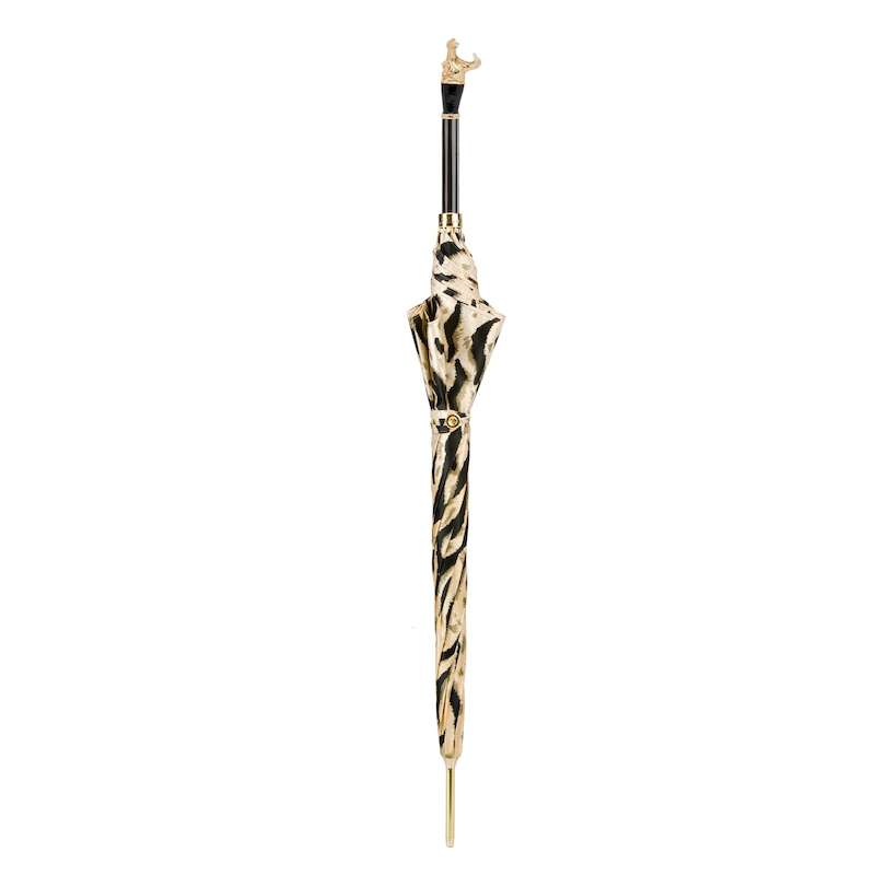 Safari Hippo Enameled Brass Handle Umbrella – Automatic Opening
