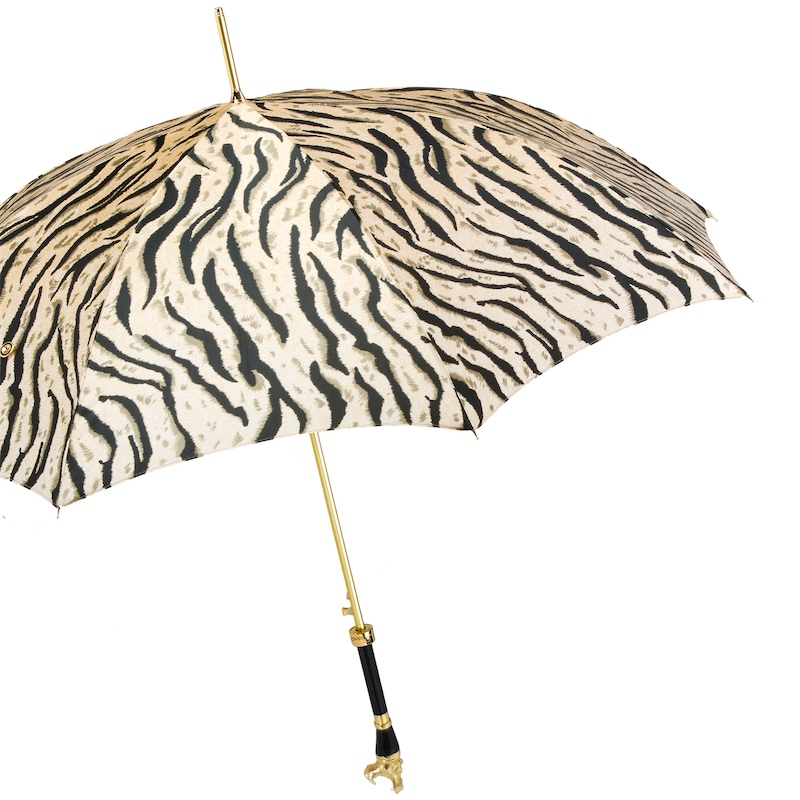 Safari Hippo Enameled Brass Handle Umbrella – Automatic Opening