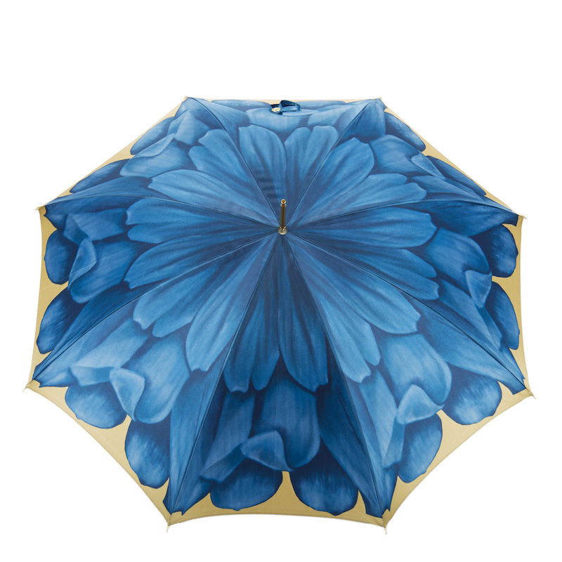 Exclusive Design Blue Dahlia Umbrella – Handmade in Italy