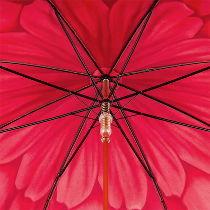 Unique Luxury Red Dahlia Umbrella – Handmade in Italy