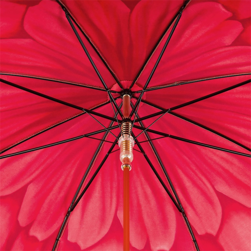 Unique Luxury Red Dahlia Umbrella – Handmade in Italy