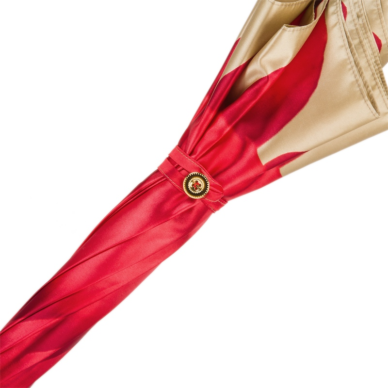Unique Luxury Red Dahlia Umbrella – Handmade in Italy