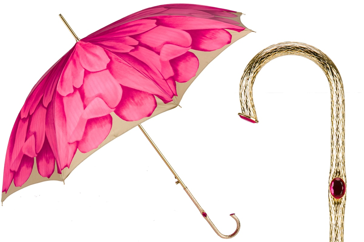 Chic Design Fuchsia Dahlia Umbrella – Handmade in Italy