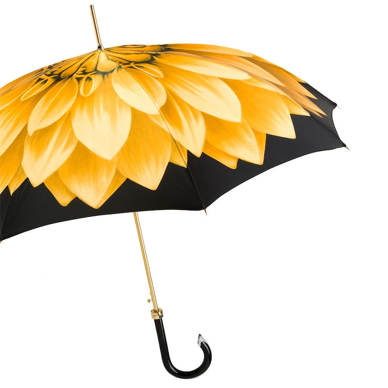 Designer Gold Dahlia Canopy Umbrella – Handmade in Italy