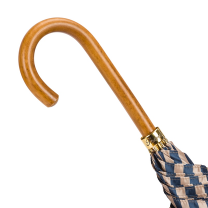 Striped Umbrella with Malacca Wood Handle – Handmade in Italy