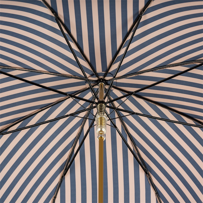 Striped Umbrella with Malacca Wood Handle – Handmade in Italy