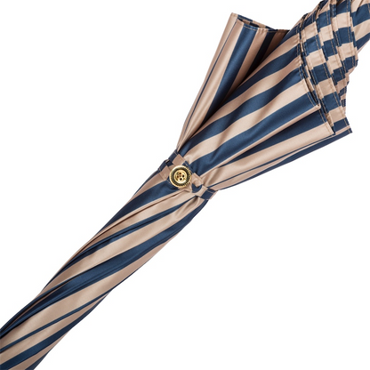 Striped Umbrella with Malacca Wood Handle – Handmade in Italy
