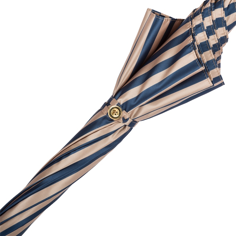 Striped Umbrella with Malacca Wood Handle – Handmade in Italy