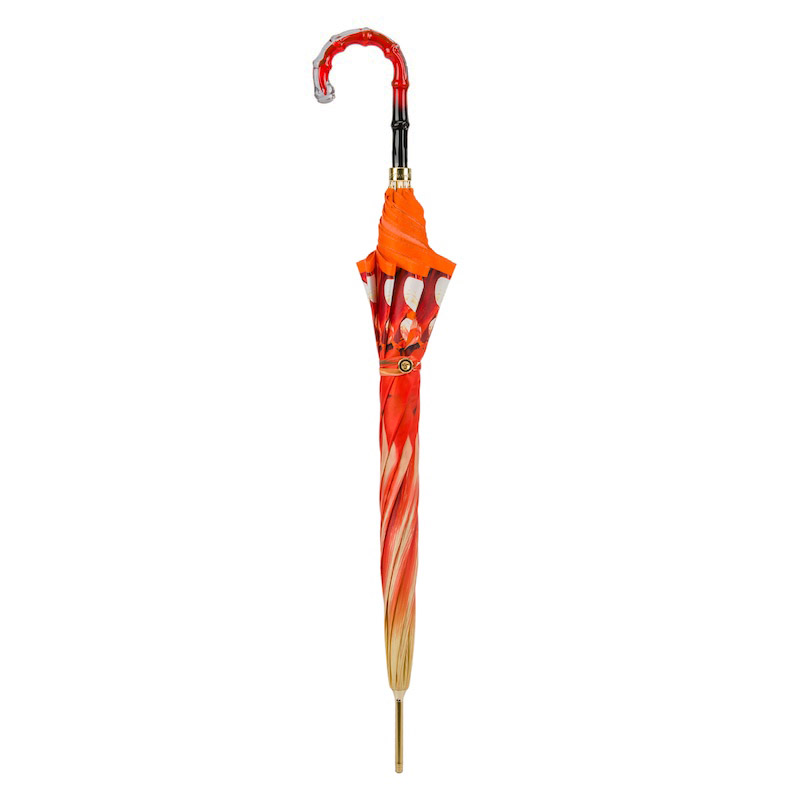 Luxury Umbrella with Orange Brush Strokes Design