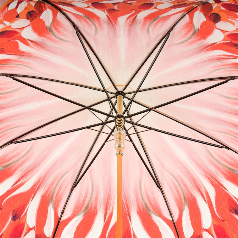 Luxury Umbrella with Orange Brush Strokes Design
