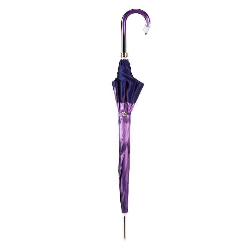 Luxury Purple Dahlia Automatic Umbrella – Handmade in Italy