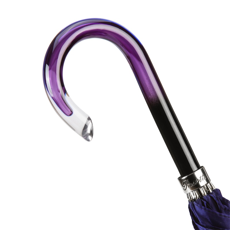 Luxury Purple Dahlia Automatic Umbrella – Handmade in Italy
